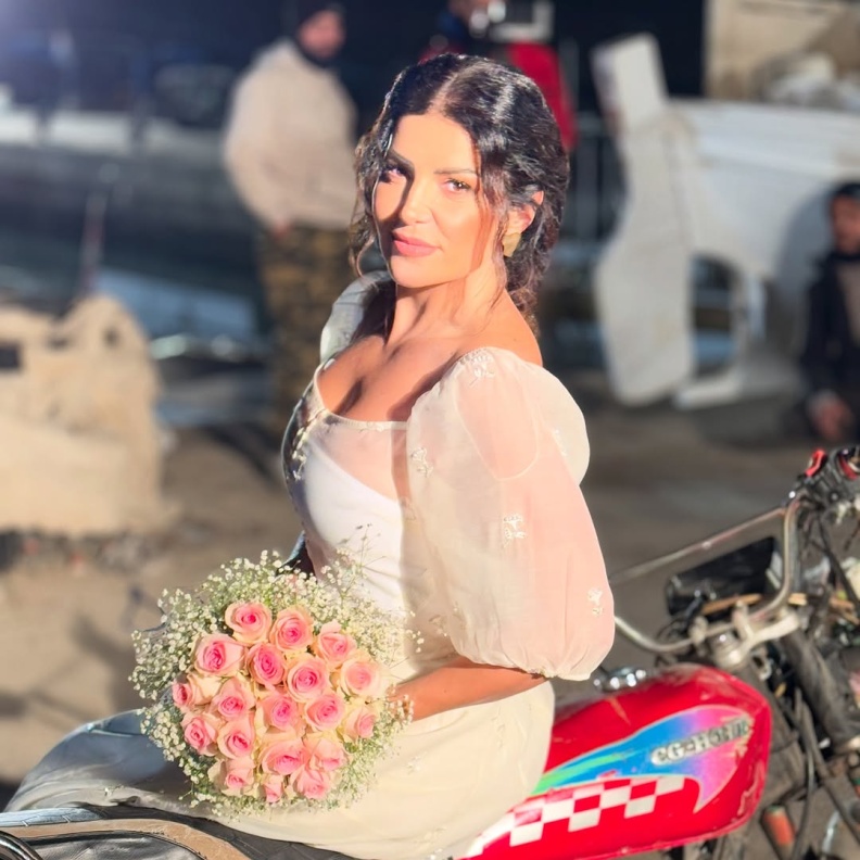 رانيا عيسى بفستان الزفاف في ختام مسلسل نفس
