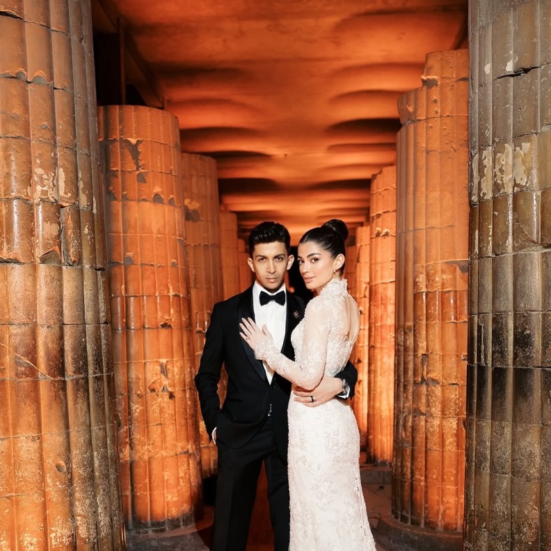 ليلى زاهر وهشام جمال في حفل زفافهما