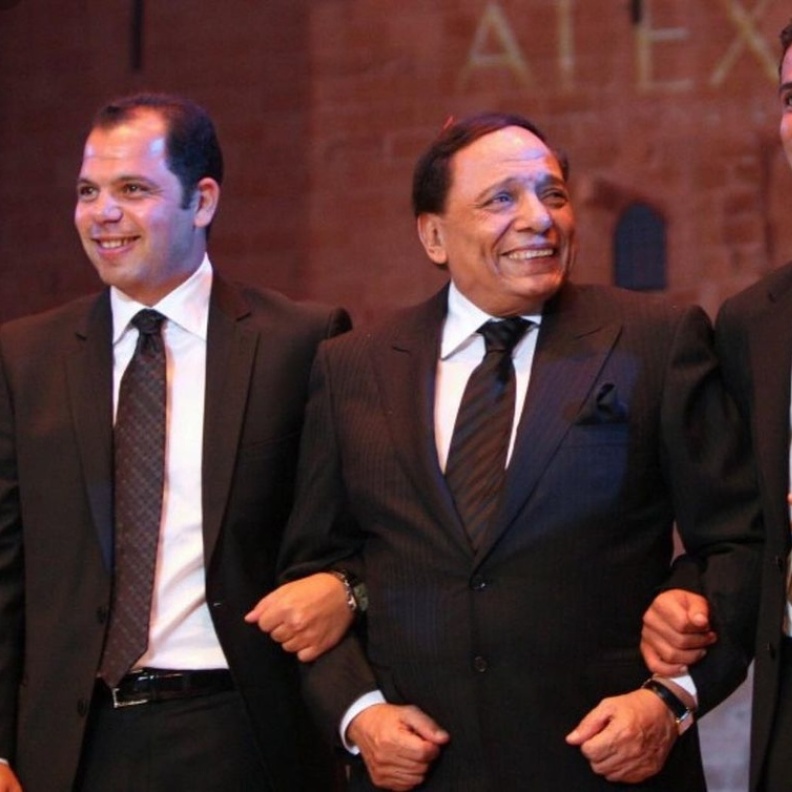 عادل إمام مع رامي ومحمد إمام