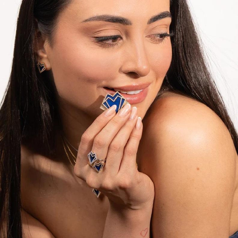 خاتم My Heart Ring من charmaleena بحجر Lapis