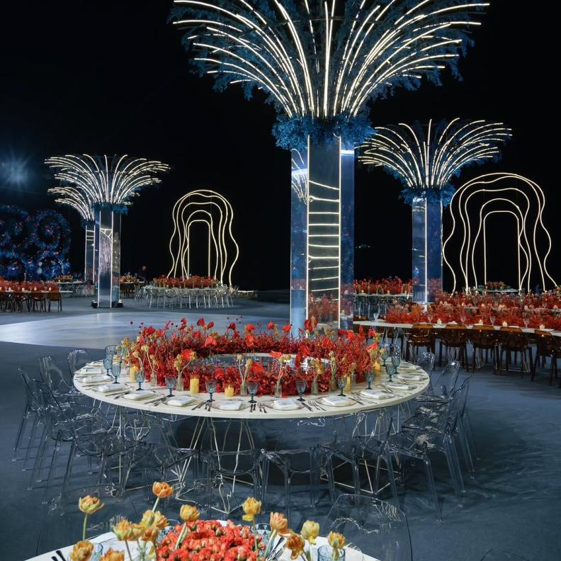 إضاءة في الطبيعى لحفل زفاف من تنظيم فادي فتوح