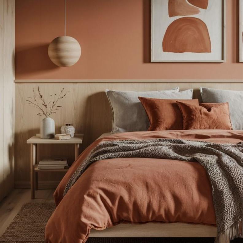 بدلا من الأبيض والرمادي، ينصح الخبراء باختيار لون التيراكوتا الأكثر جراءة وحيوية