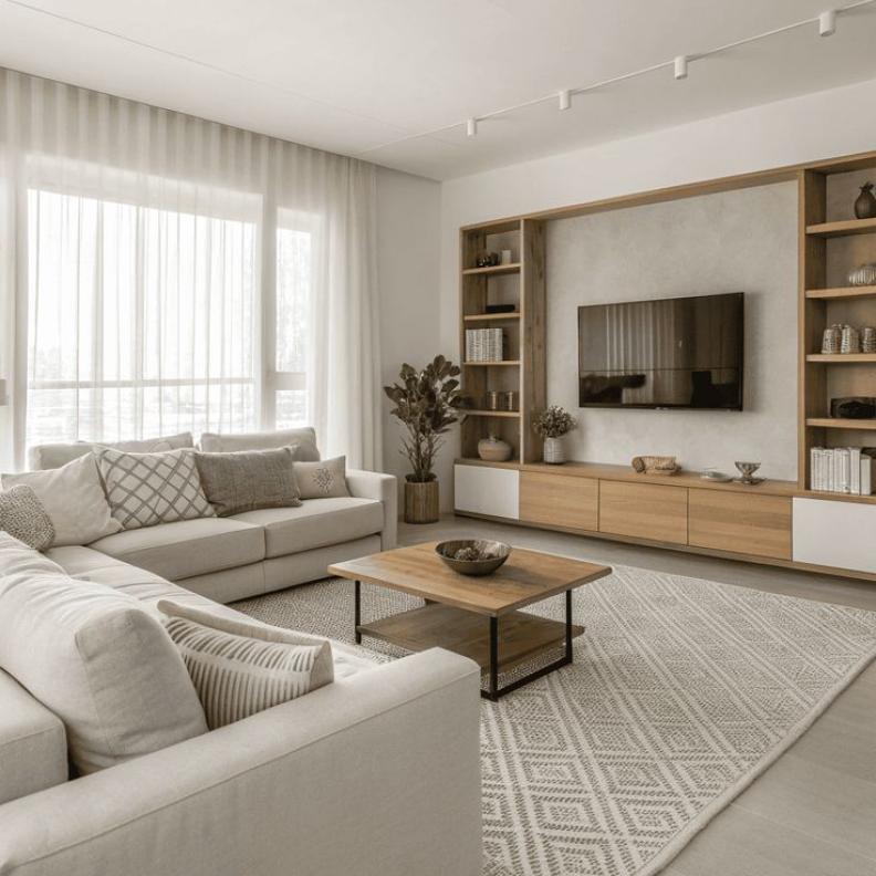 غرفة معيشة أنيقة التصميم