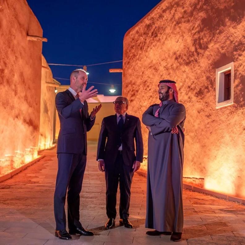 لقاء الأمير محمد بن سلمان والأمير ويليام في الدرعية