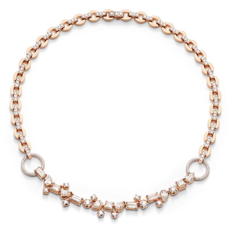 SCALA DI LUCE necklace in rose gold with diamonds by Pomellato 