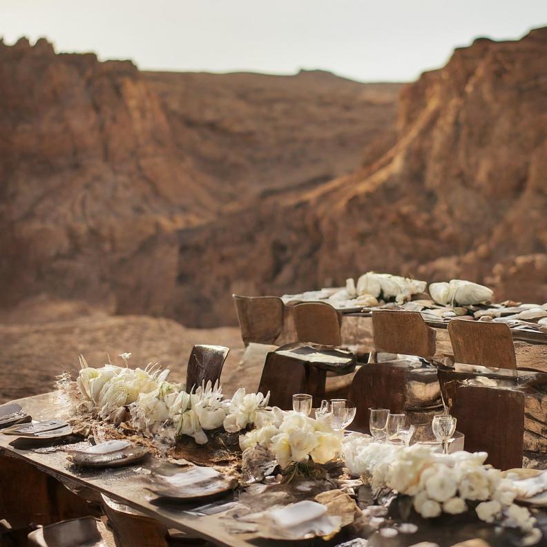 ديكور الزفاف في الصحراء