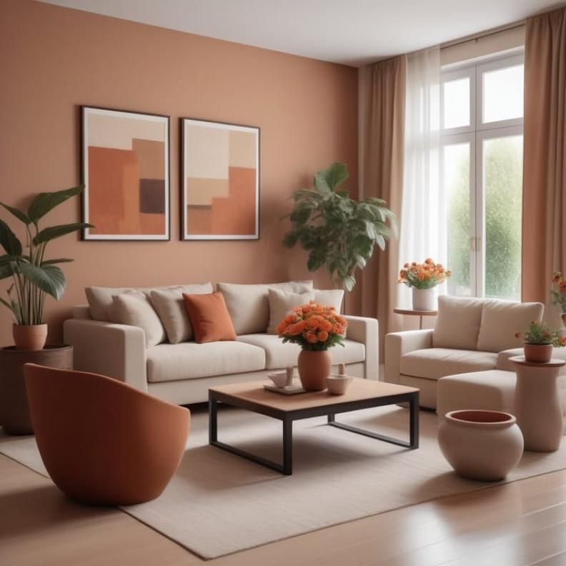 تصاميم داخلية بدرجات التيراكوتا