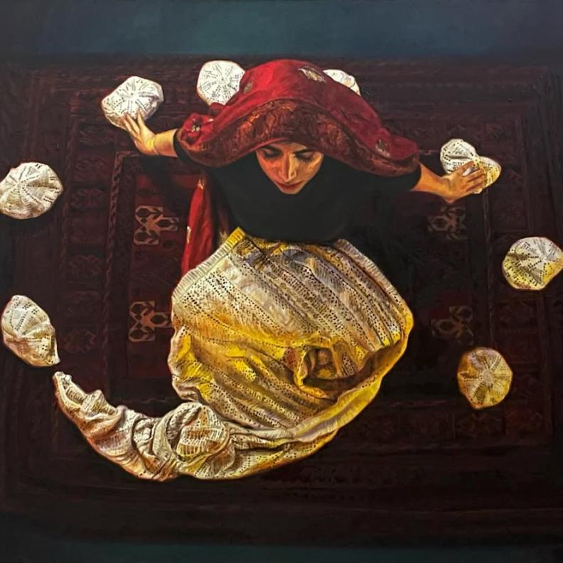 عمل الفنانة كوثر العطية بعنوان Veil of Light