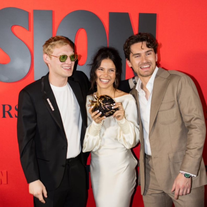 كاري باركر وإندي نافاريت ومايكل جونستون العرض الخاص لفيلم "Obsession" في لوس أنجلوس