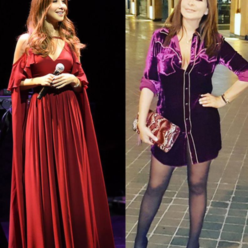 نانسي عجرم وموضة الاكتاف المنسدلة