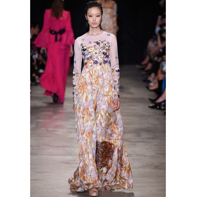 Preen فستان ماكسي معرق بالورود من.