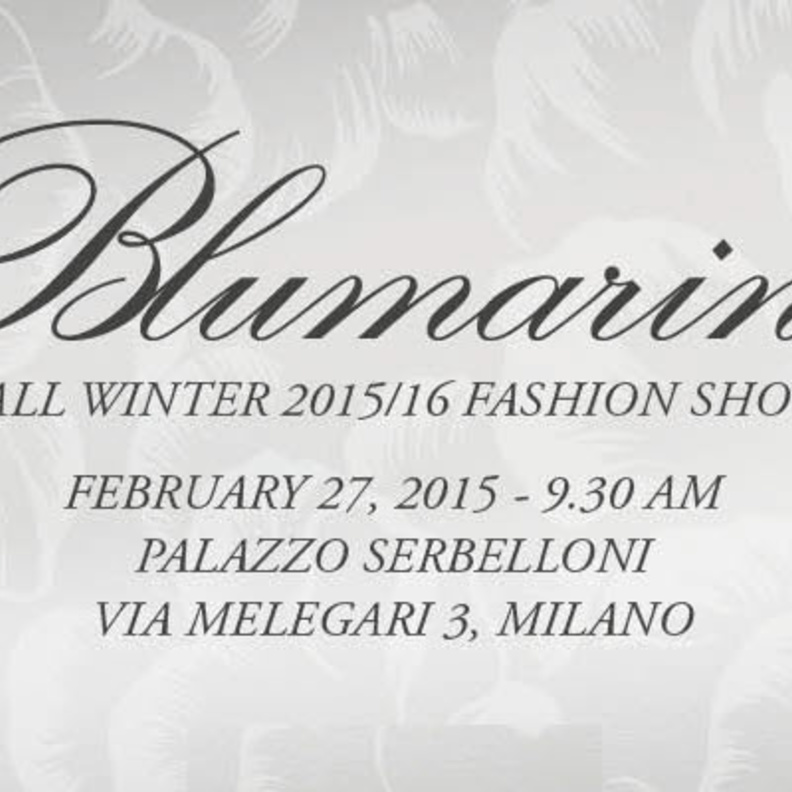 بث مباشر لعرض أزياء من بلومارين Blu Marine لخريف وشتاء 2015