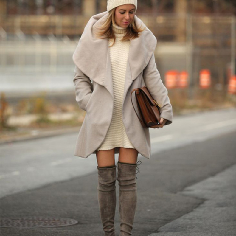 اطلالة شتوية رائعة في الفستان القصير