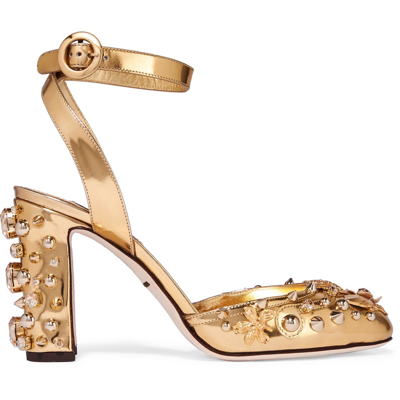 Dolce & Gabbana حذاء باللون الذهبي من