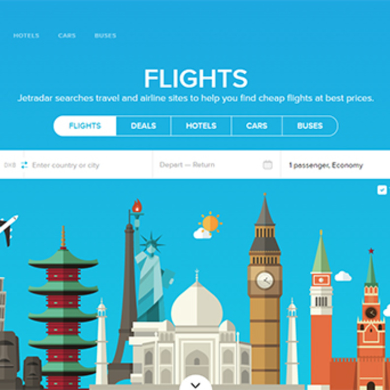 تذاكر طيران بأسعار منخفضة في موقع Jetradar