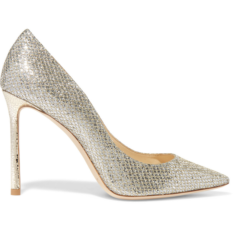 Jimmy Choo حذاء براق باللون الفضي من 
