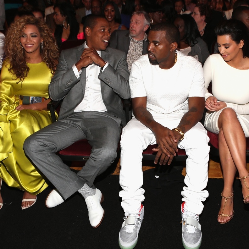 Kim Kardashian and Kanye West and Beyonce and Jay-Z