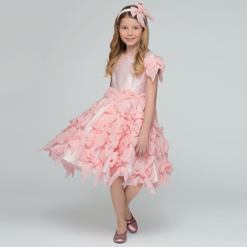 Lesy Luxury Flower فستان باللون الزهري 