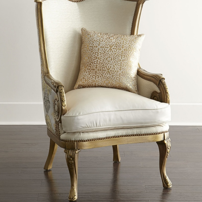 Massoud Golden Damask Chair