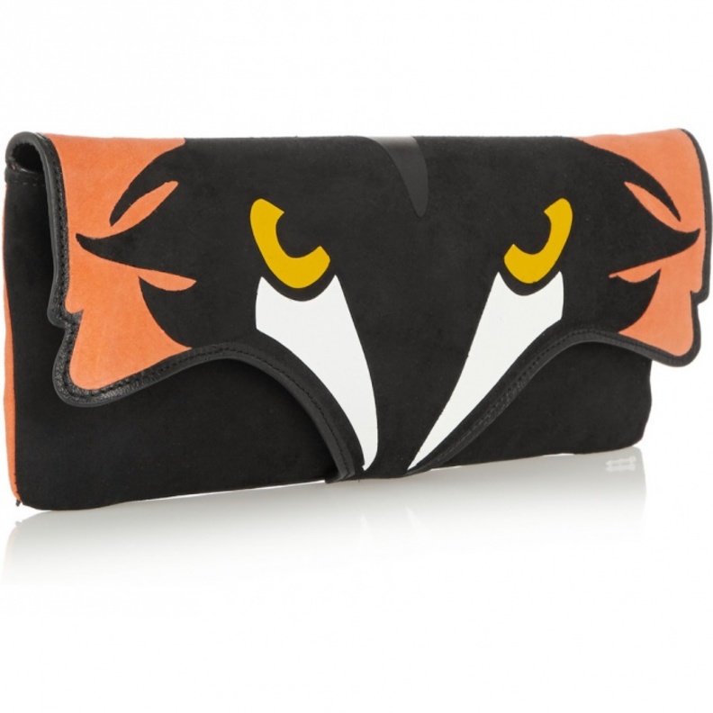 RedValentino - Fox suede and leather clutch