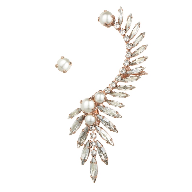 Rose Gold plated and Pearl Swarovski ear cuff