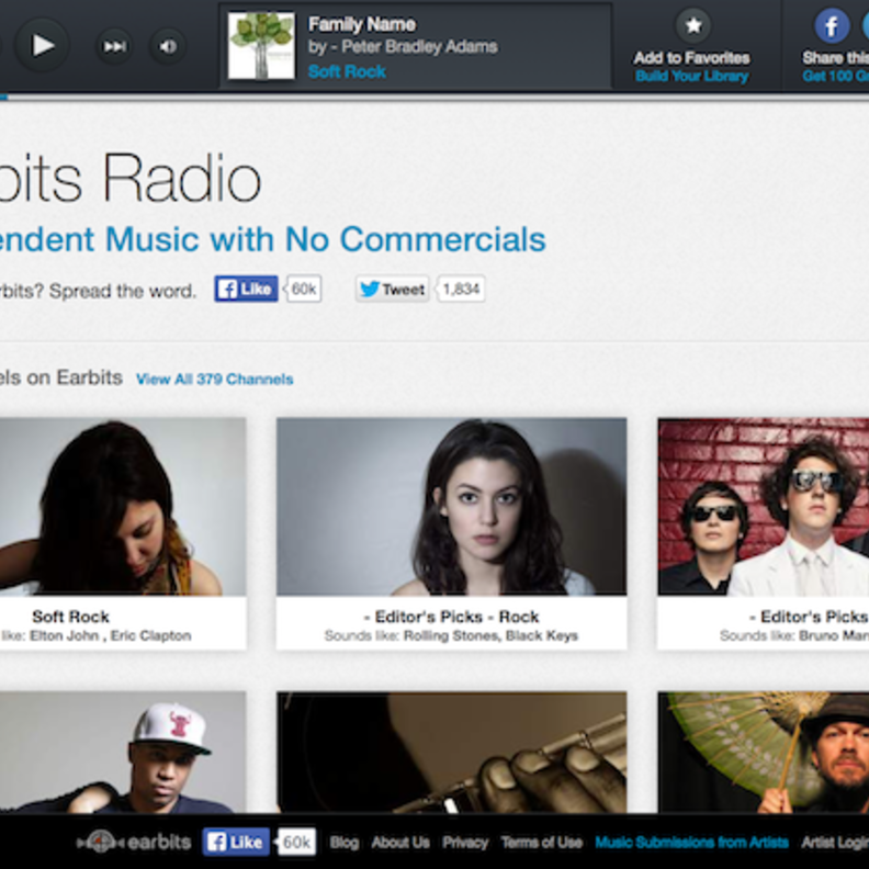 Earbits  للاستماع إلى الموسيقى بشكلٍ مجاني وبدون إعلانات..