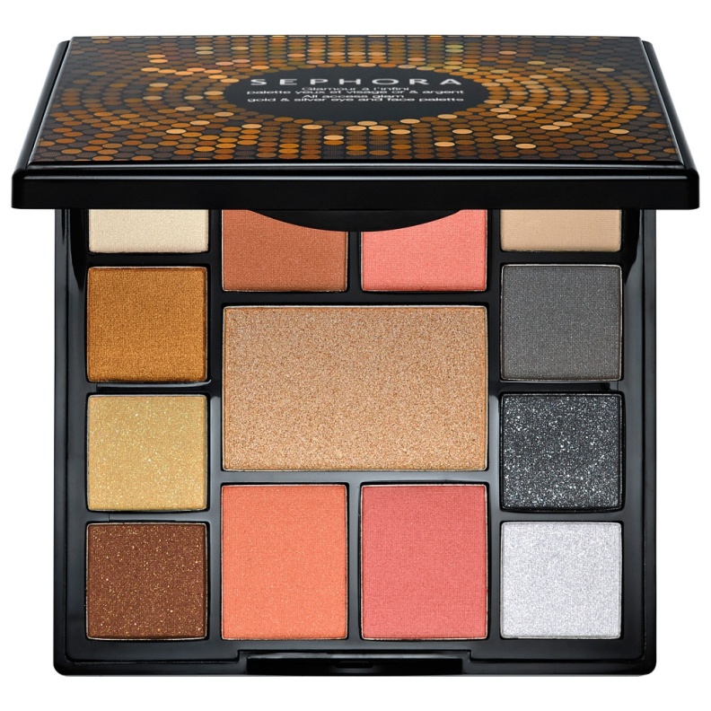 Sephora Collection All Access Glam Gold and Silver Eye and Face Palette