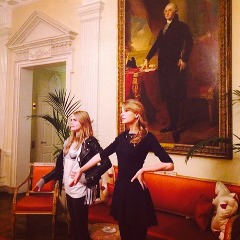 Taylor Swift and Cara Delvingne hang with the G.W