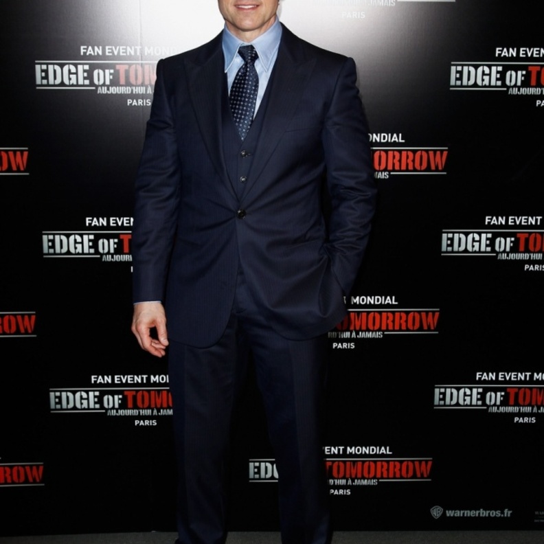 Tom Cruise in Paris in Giorgio Armani