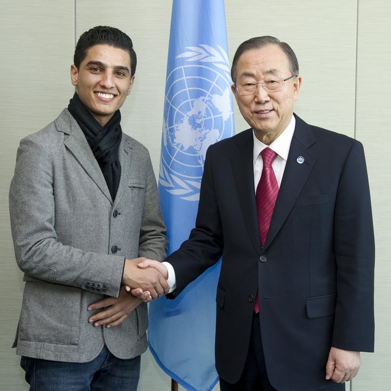 عساف مع الأمين العام للامم المتحدة