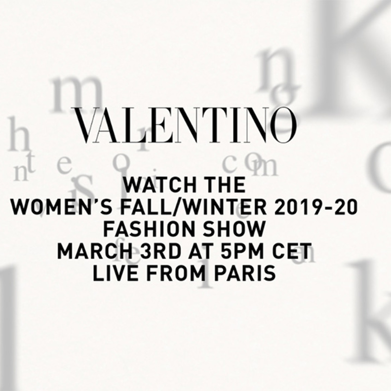 بث مباشر من باريس لعرض أزياء Valentino  لخريف شتاء 2019