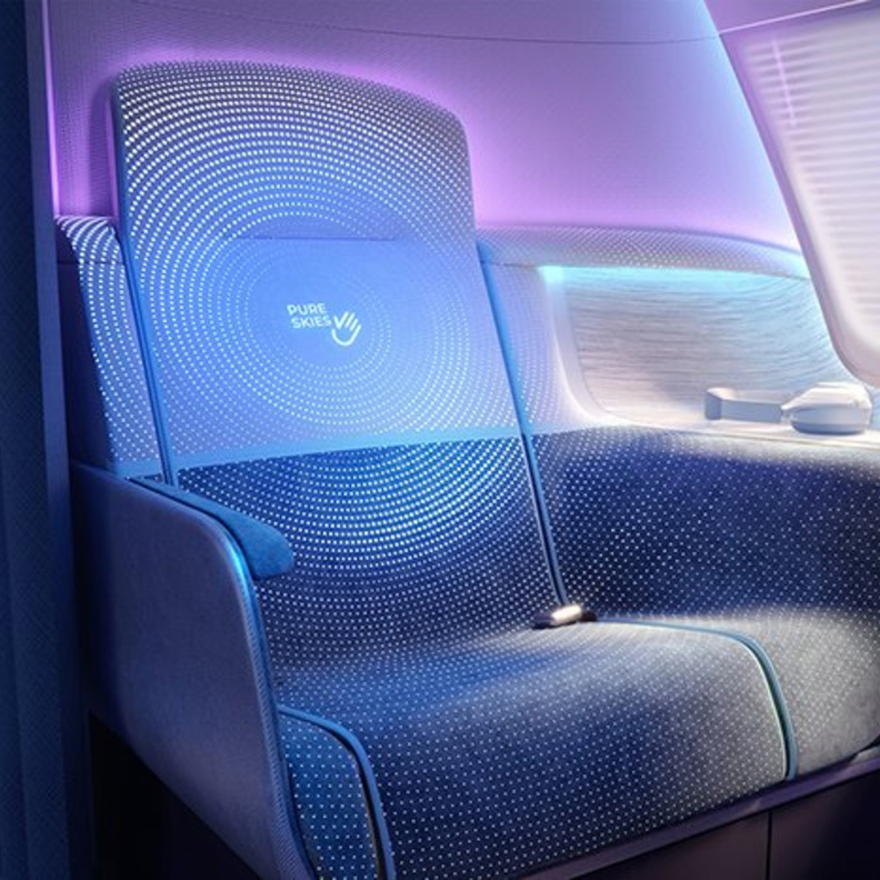 "السماوات النقية " مفهوم جديد لتصميم المقصورة الداخلية للطائرات بعد الجائحة