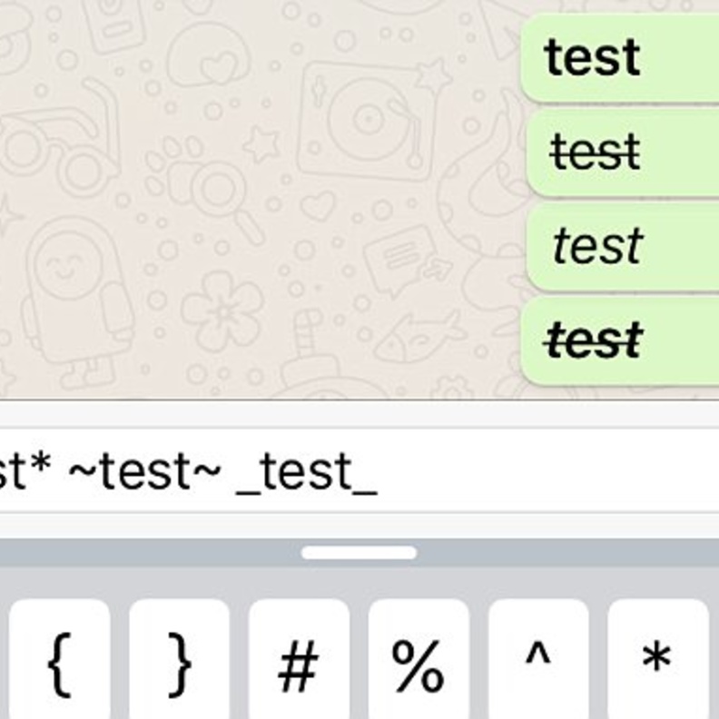 الان بامكانك الكتابة بخط عريض مائل او بمنتصفه سطر في رسائل الواتساب