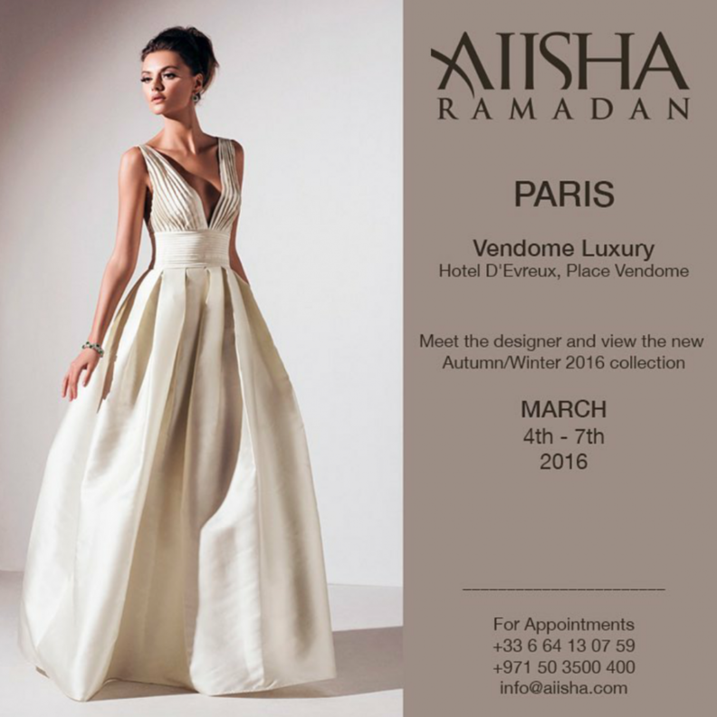 مشاركة المصممة عائشة رمضان في باريس
