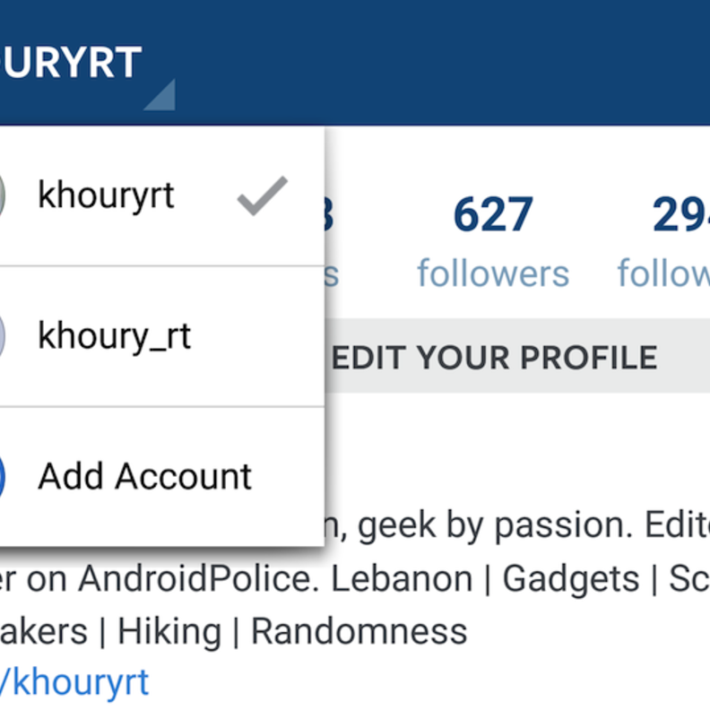 قريباً: تعدد الحسابات في انستغرام