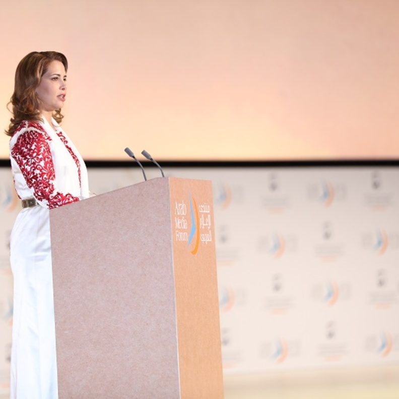 الاميرة هيا بنت الحسين تلقي كلمة الافتتاح لمنتدى الاعلام العربي