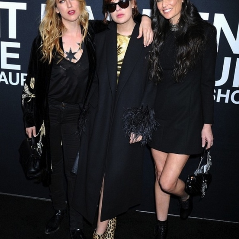 Demi Moore and her daughters @ Saint Laurent