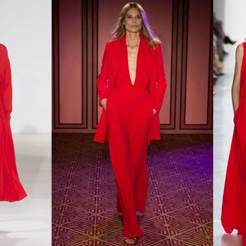 موديلات جمبسوت باللون الاحمر لعيد الحب