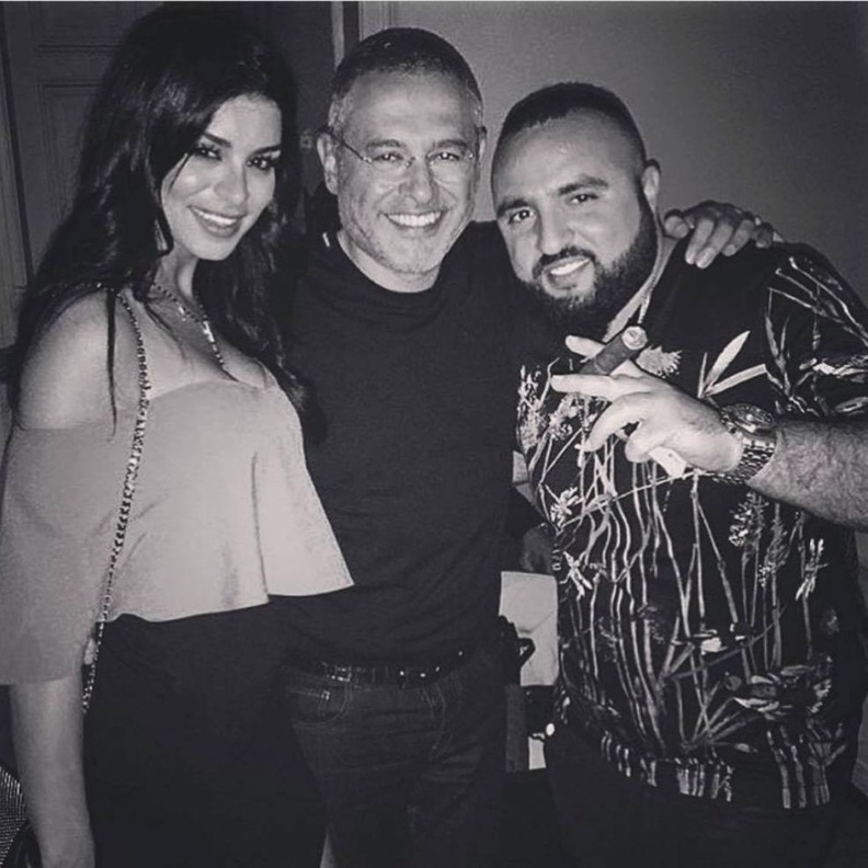 العروس ريما فقيه وخطيبها مع المصم ايلي صعب