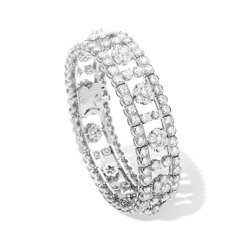 سوار  Snowflake من البلاتين والذهب الأبيض والألماس