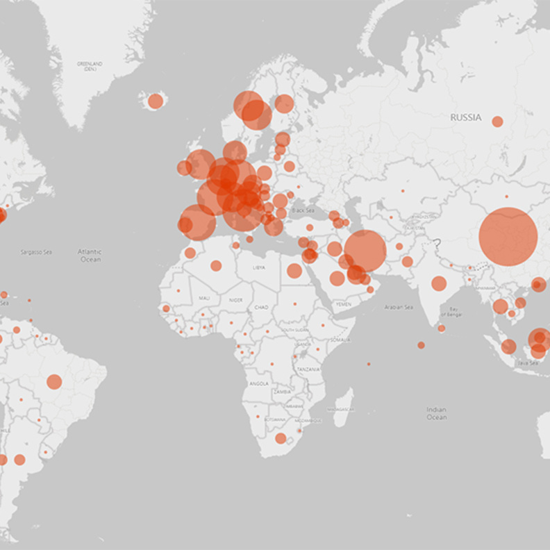 مايكروسوفت بينج Microsoft Bing يطلق خريطة كوفيد-19 التفاعلية عن فيروس كورونا المستجد