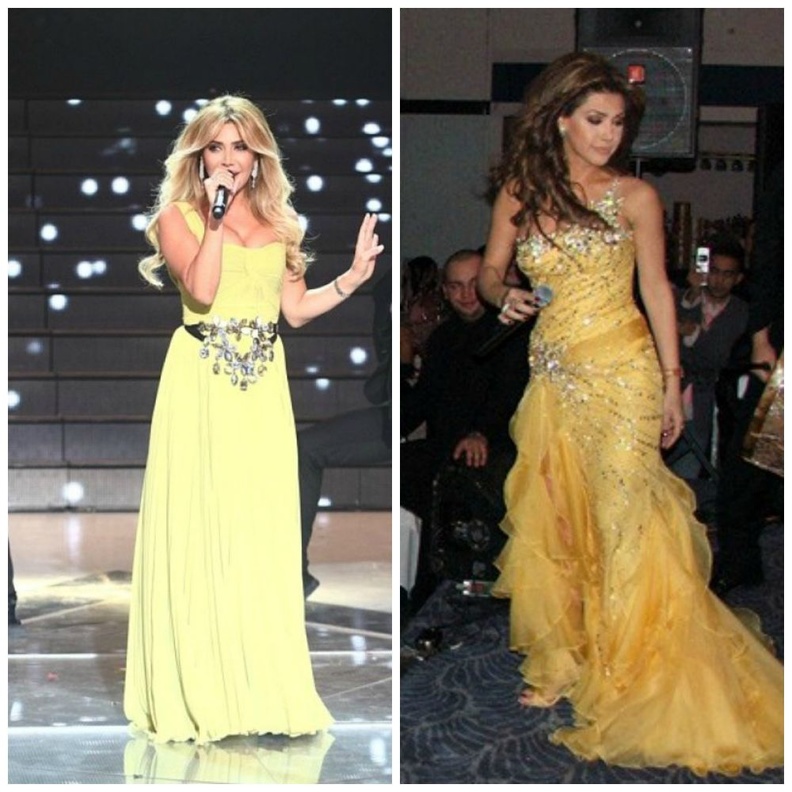 فرق واضح في أناقة نوال الزغبي بالأصفر بين الماضي والحاضر