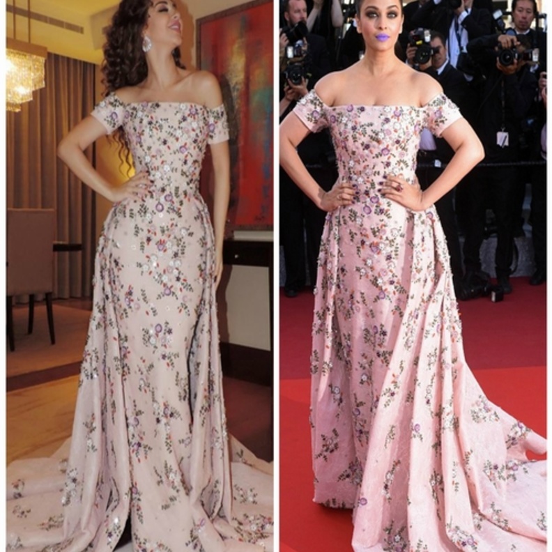 ميريام فارس ونجمة بوليوود ايشورايا راي في نفس الفستان من رامي قارض