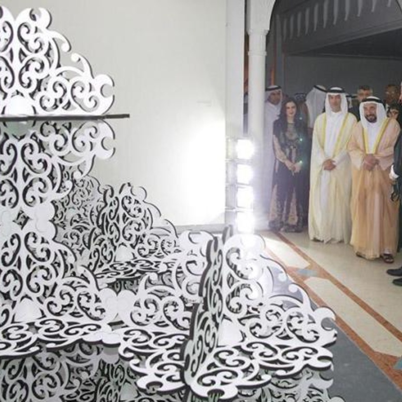 الشيخ الدكتور سلطان القاسمي أثناء مراسم الإحتفال بالمهرجان