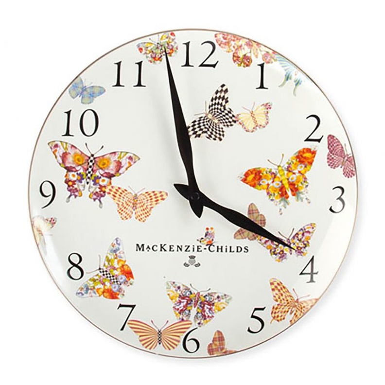 ساعة ماكينزي مصنوعة من الفولاذ من العيار الثقيل مزينة بفراشات ملونة  