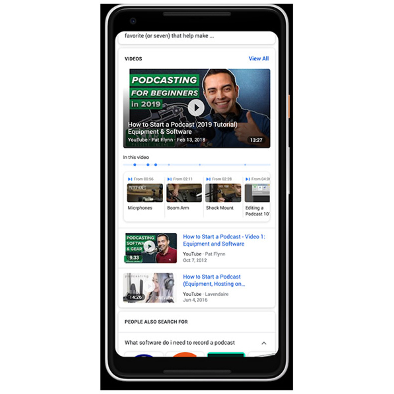 جوجل تساعدك عند البحث على العثور على اللحظات المهمة في مقاطع الفيديو