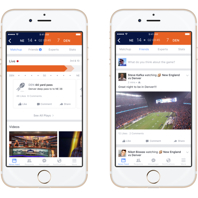 خدمة Facebook Sports تجمع عشاق الرياضة