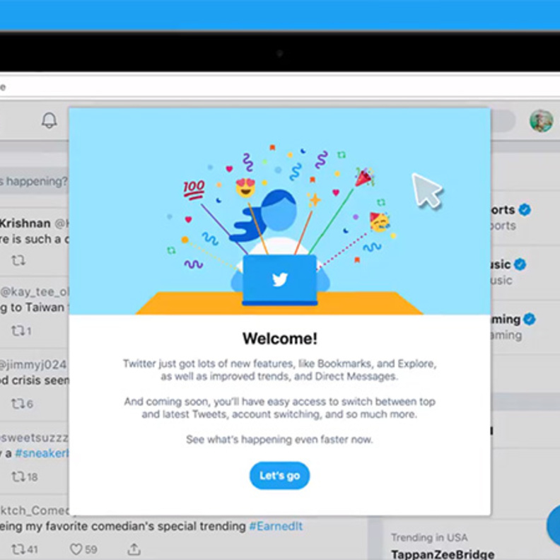 واجهة جديدة لنسخة الويب من تويتر