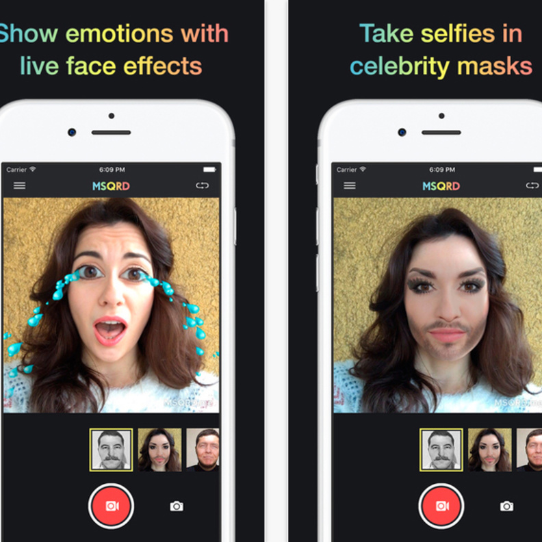 تطبيق MSQRD يقدم صور ومقاطع السيلفي بطريقة ظريفة