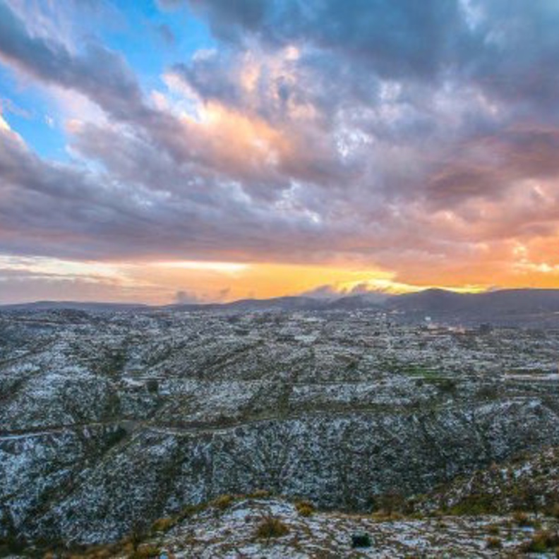 مغيب الشمس في بللسمر بعد الامطار 